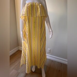 Lemlem Bahiri Strapless Maxi Dress – Sun Yellow Stripe – XS